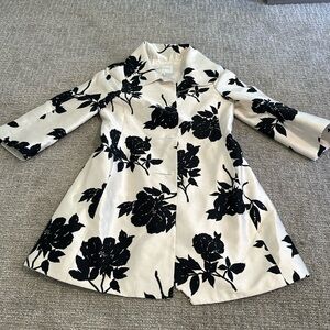 Banana republic, white black floral blazer